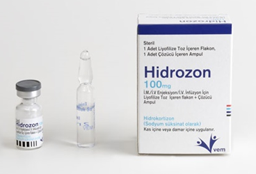 HIDROZON 100 MG IM IV ENJEKSIYON/IV INFUZYON ICIN LIYOFILIZE TOZ ICEREN FLAKON + COZUCU AMPUL